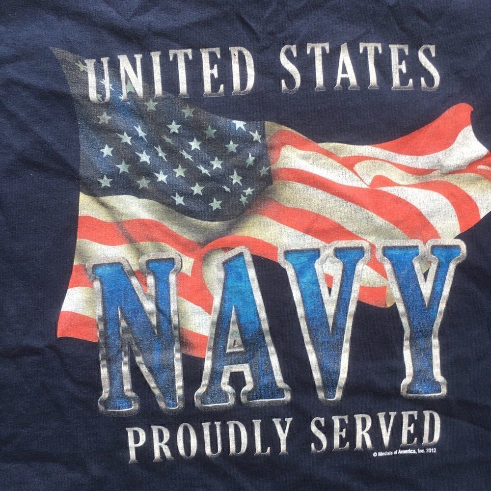 Vintage USA Navy T shirt - Picture 2 of 5